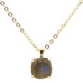Collier Argent 925 Labradorite Carrée - Plaqué Or