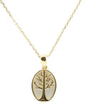 Collier Argent 925 Pierre de Lune & Arbre de Vie - Plaqué Or