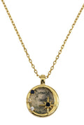 Collier Argent 925 Agate Mousse & Étoiles - Plaqué Or