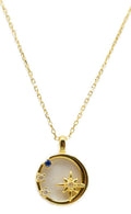Collier Argent 925 Pierre de Lune & Étoiles - Plaqué Or