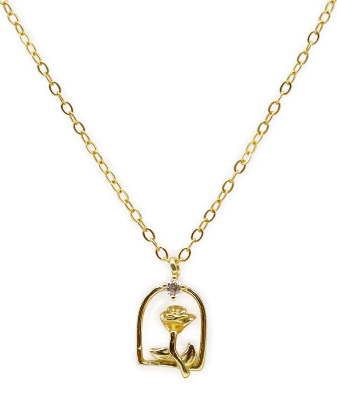 Collier Argent 925 Plaqué Or Rose