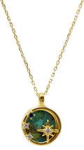 Collier Argent 925 Turquoise & Étoiles - Plaqué Or