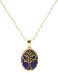 Collier Argent 925 Lapis Lazuli & Arbre de Vie - Plaqué Or