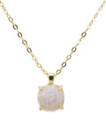 Collier Argent 925 Pierre de Lune Carrée - Plaqué Or