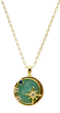 Collier Argent 925 Amazonite & Etoiles - Plaqué Or