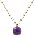 Collier Argent 925 Améthyste Carrée - Plaqué Or