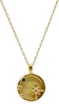 Collier Argent 925 Citrine & Étoiles - Plaqué Or