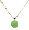 Collier Argent 925 Jade Verte Carrée - Plaqué Or