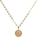 Collier Argent 925 Pierre de Soleil Ronde - Plaqué Or