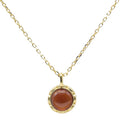 Collier Argent 925 Grenat Ronde - Plaqué Or