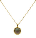 Collier Argent 925 Labradorite Ronde - Plaqué Or
