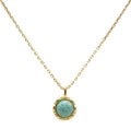 Collier Argent 925 Amazonite Ronde - Plaqué Or