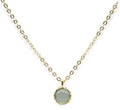 Collier Argent 925 Aigue Marine Ronde - Plaqué Or