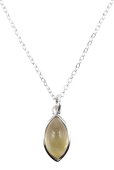 Collier Argent 925 «Larme Argentée» – Citrine