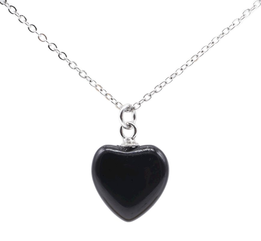 Collier Argent 925 Onyx Cœur