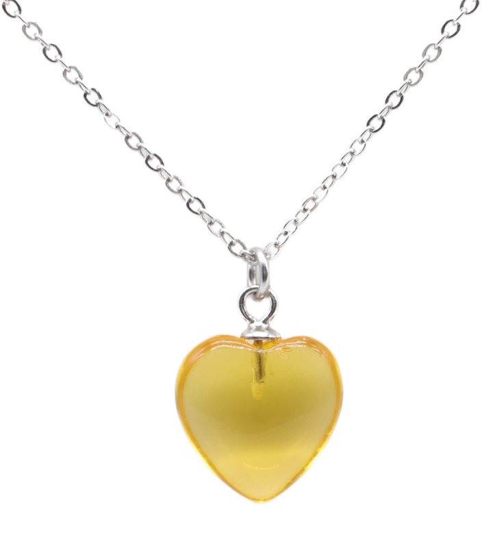 Collier Argent 925 Citrine Cœur