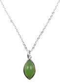 Collier Argent 925 «Larme Argentée» – Jade Vert