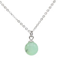 Collier Argent 925 Jade Verte Boule