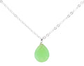 Collier Argent 925 Jade Verte Goutte