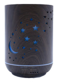 Diffuseur d'Huiles Essentielles Cylindre Noir – Lune & Étoiles 17cm