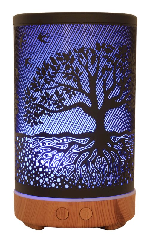 Diffuseur d'Huiles Essentielles Cylindre – Arbre de Vie 16cm