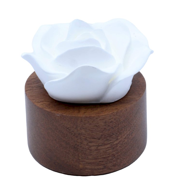 Diffuseur d'Huiles Essentielles Rose Blanche 6 cm