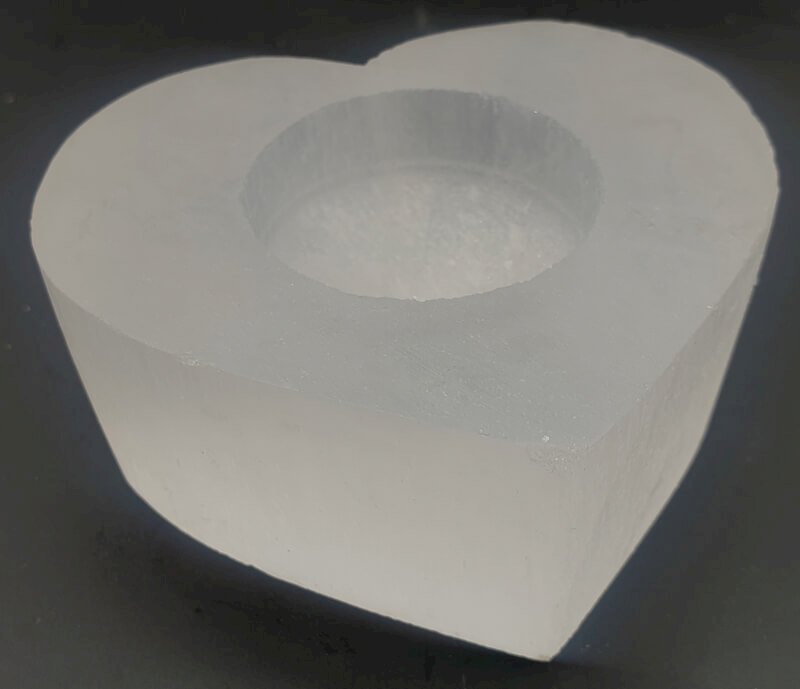 Bougeoir Sélénite Cœur 8cm
