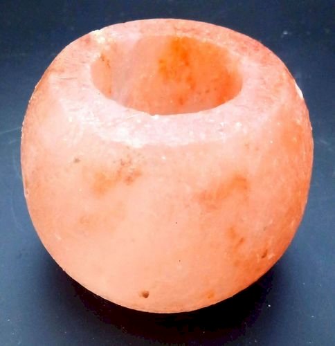 Bougeoir Cristaux de Sel Rond Poli