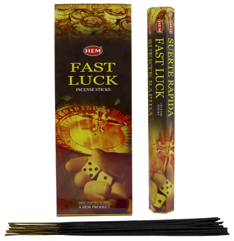 Encens HEM Fast Luck - Boîte de 6 paquets de 20g