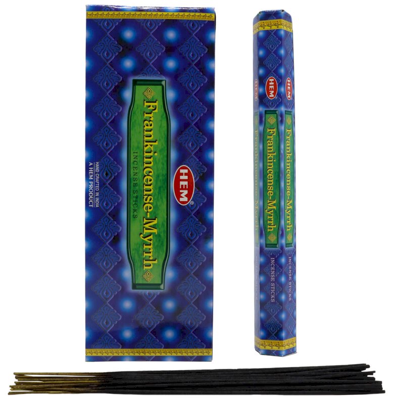 Encens HEM Frankincense & Myrrhe - Boîte de 6 paquets de 20g