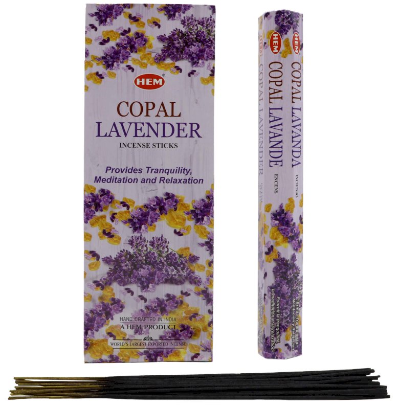 Encens HEM Copal & Lavande - Boîte de 6 paquets de 20g