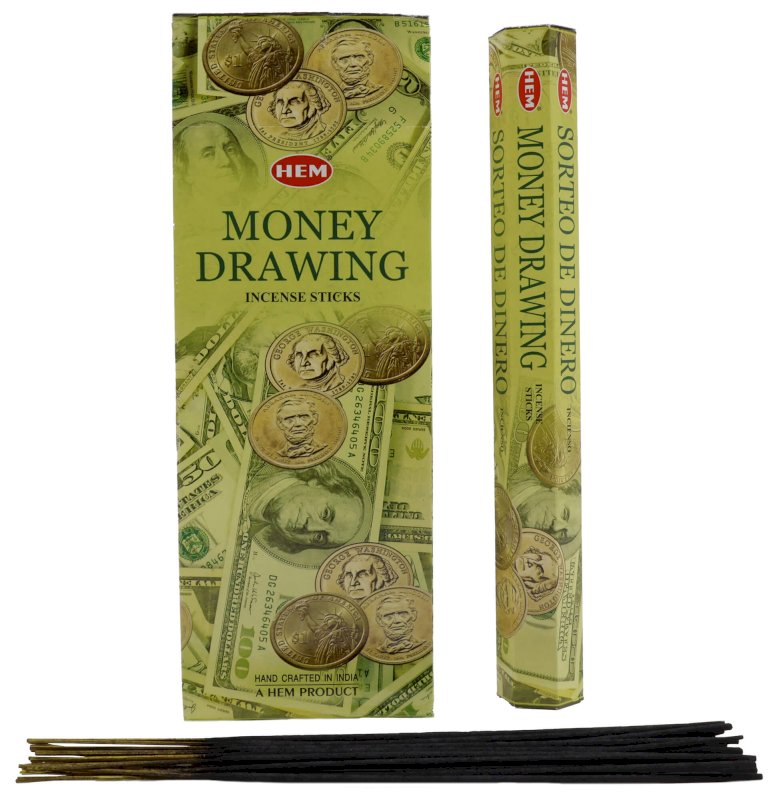 Encens HEM Money Drawing - Boîte de 6 paquets de 20g