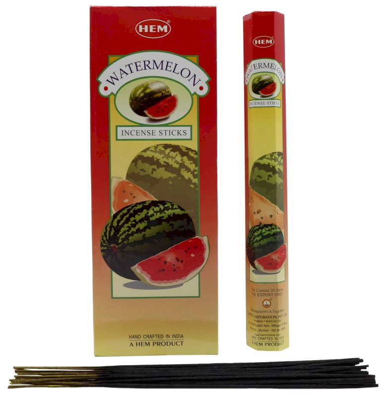 Encens HEM Pastèque - Boîte de 6 paquets de 20g