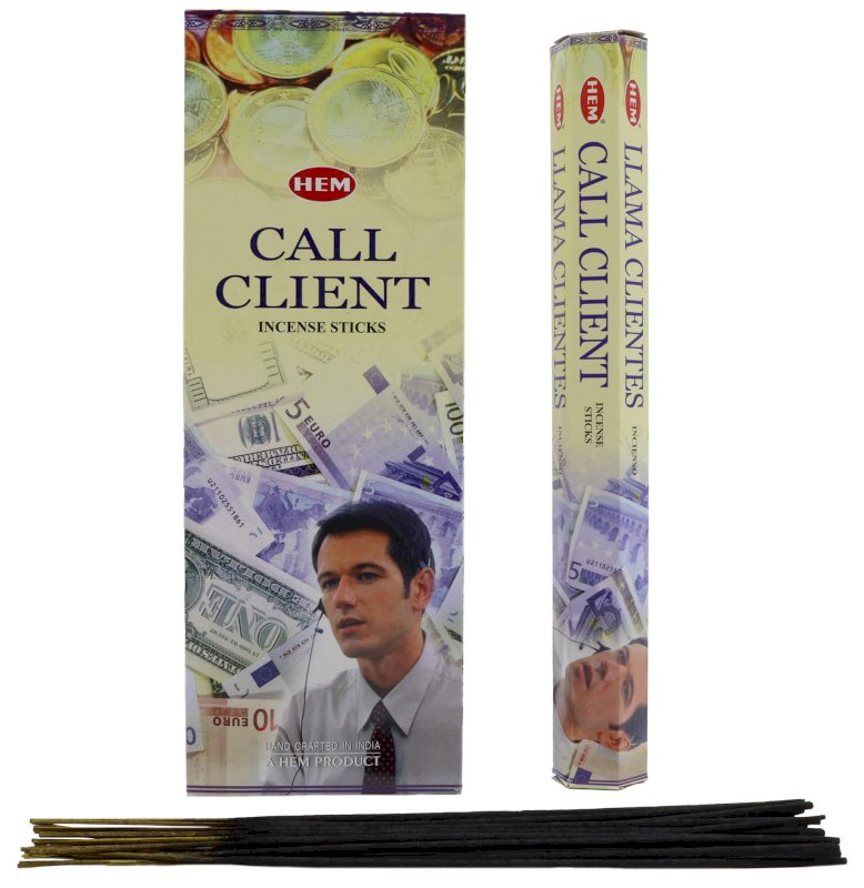Encens HEM Call Client - Boîte de 6 paquets de 20g