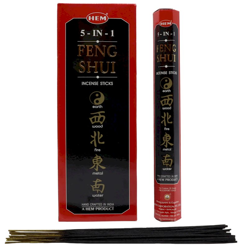 Encens HEM Feng-Shui 5en1 - Boîte de 6 paquets de 20g