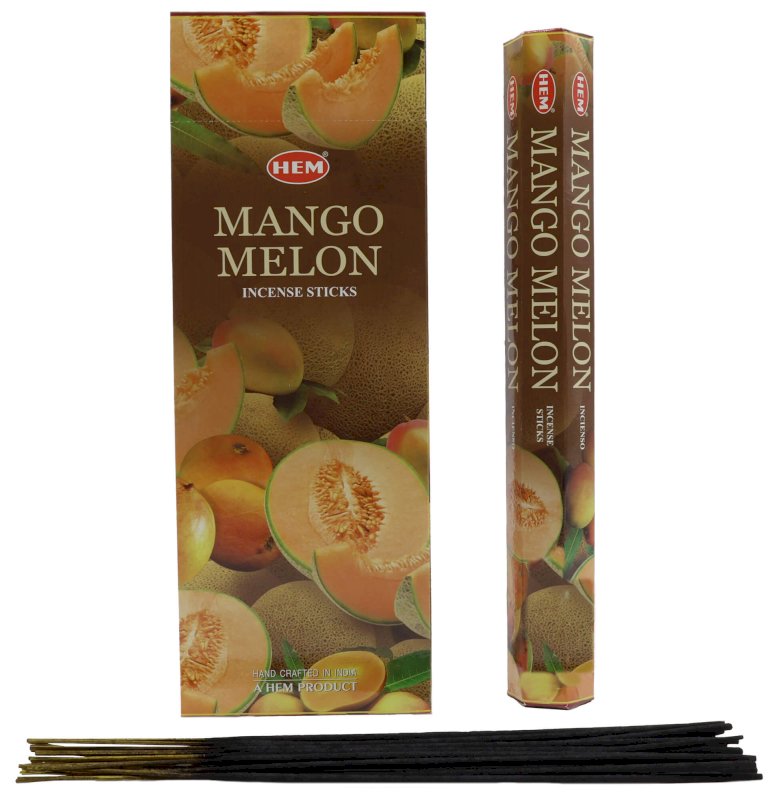 Encens HEM Mangue Melon - Boîte de 6 paquets de 20g