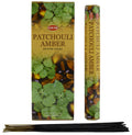 Encens HEM Patchouli Ambre - Boîte de 6 paquets de 20g