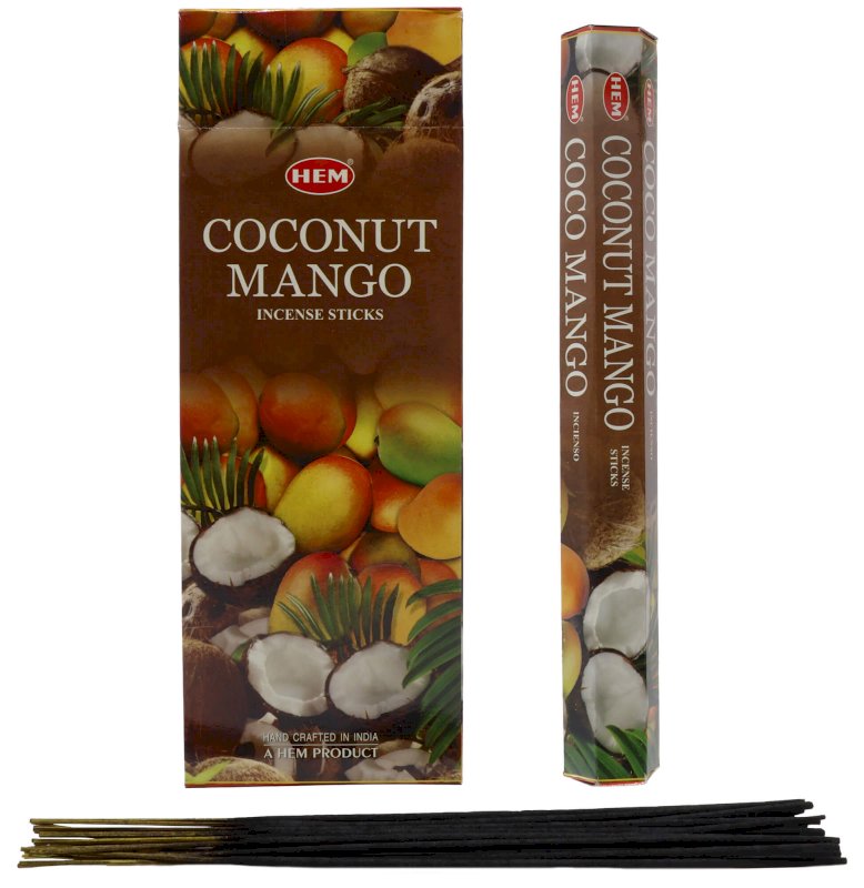Encens HEM Mangue Coco - Boîte de 6 paquets de 20g