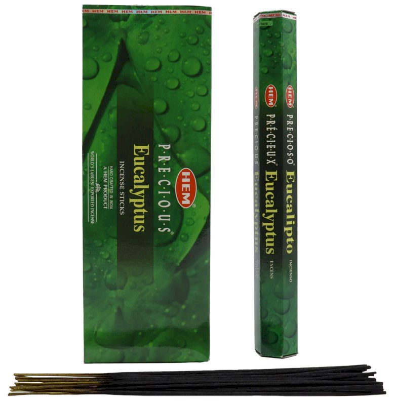 Encens HEM Eucalyptus - Boîte de 6 paquets de 20g
