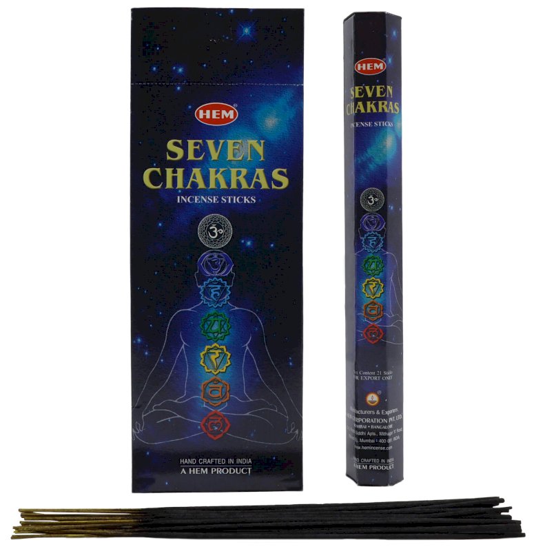 Encens HEM Sept Chakras - Boîte de 6 paquets de 20g