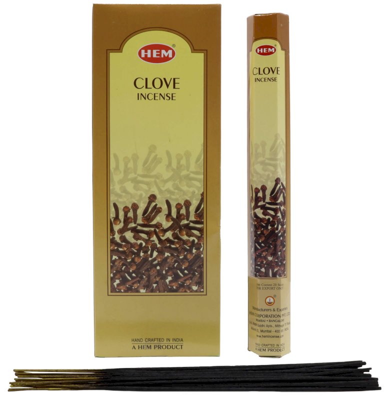 Encens HEM Clou de Girofle - Boîte de 6 paquets de 20g