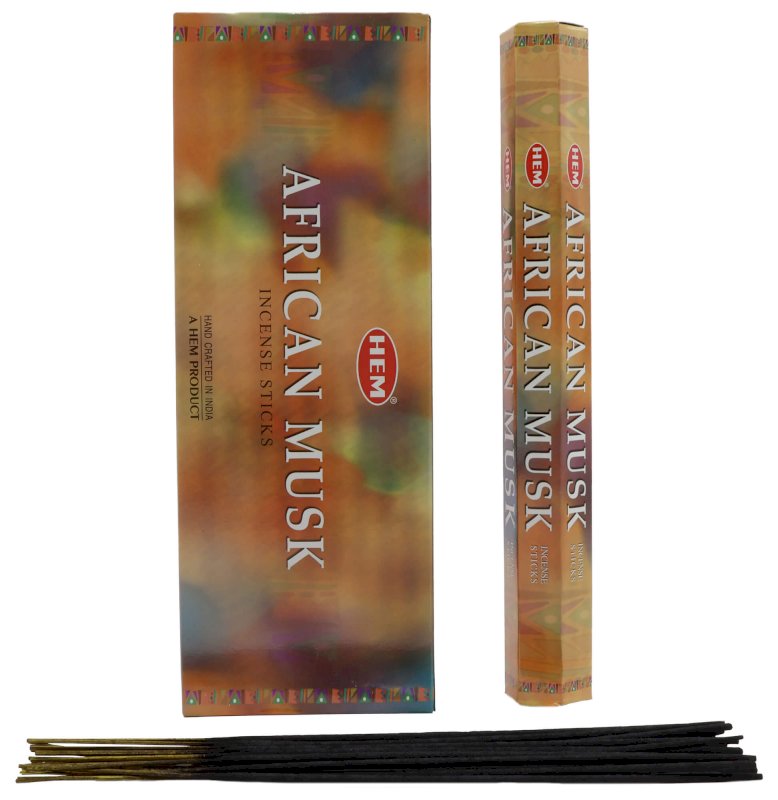 Encens HEM Musc Africain - Boîte de 6 paquets de 20g