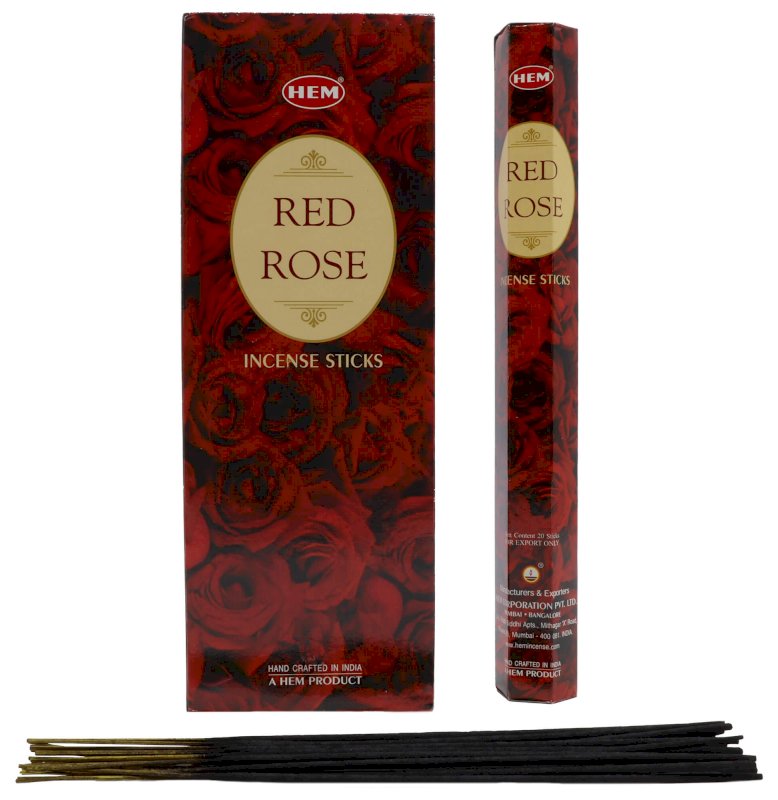 Encens HEM Rose Rouge - Boîte de 6 paquets de 20g