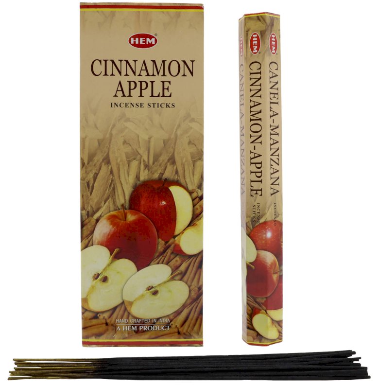 Encens HEM Pomme Cannelle - Boîte de 6 paquets de 20g