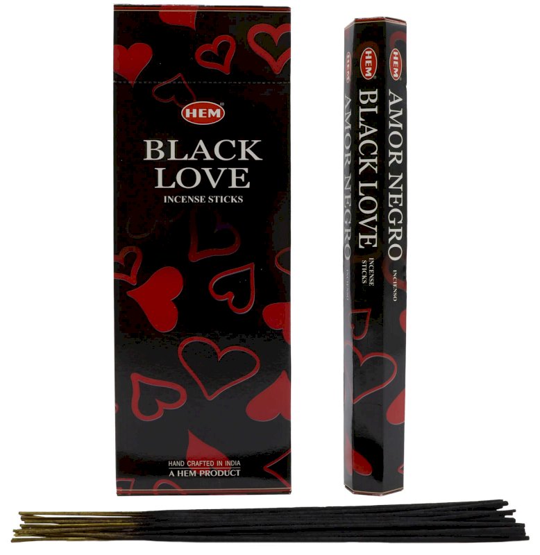Encens HEM Black Love - Boîte de 6 paquets de 20g