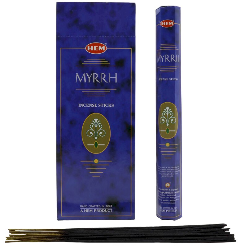 Encens HEM Myrrhe - Boîte de 6 paquets de 20g