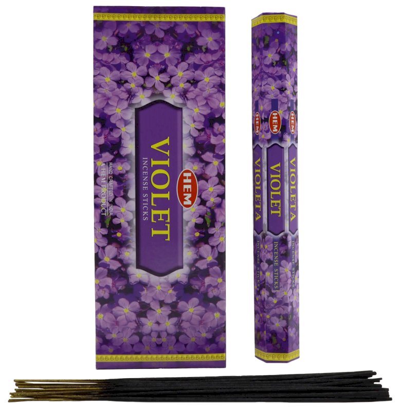 Encens HEM Violette - Boîte de 6 paquets de 20g