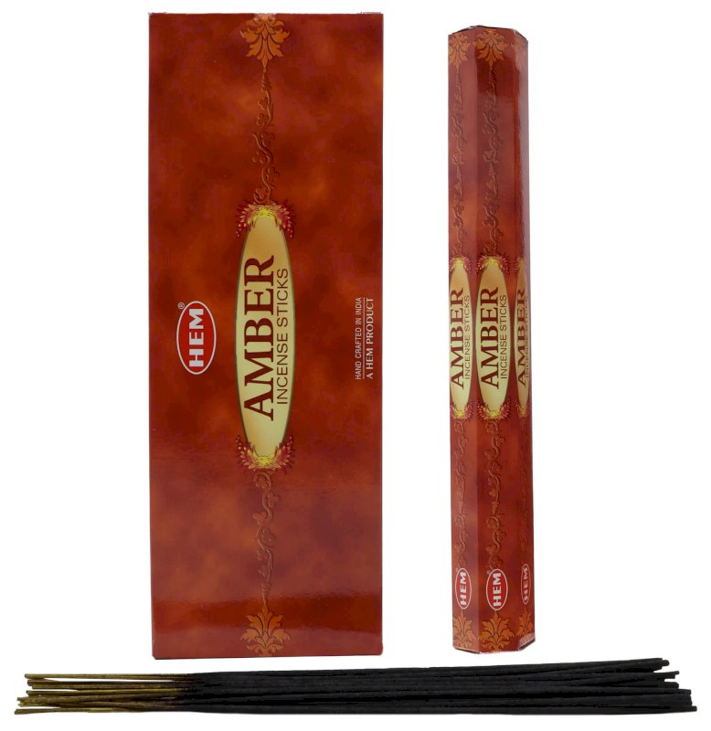 Encens HEM Ambre - Boîte de 6 paquets de 20g