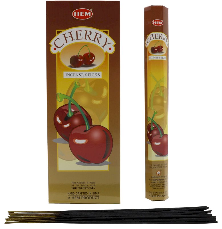 Encens HEM Cerise - Boîte de 6 paquets de 20g