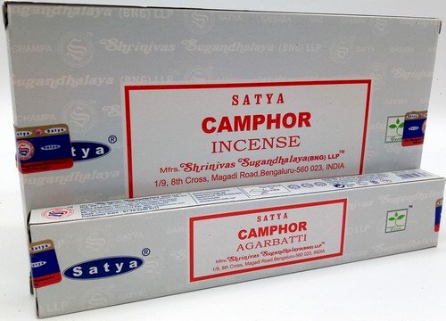 Encens Satya Camphre - Boîte de 12 paquets de 15g.